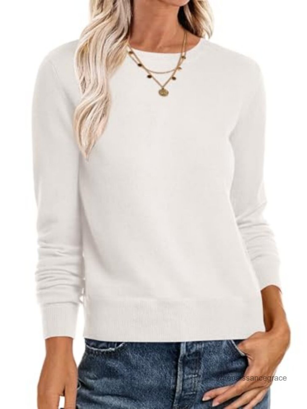 Lightweight Crewneck Long Sleeve Pullover Sweater